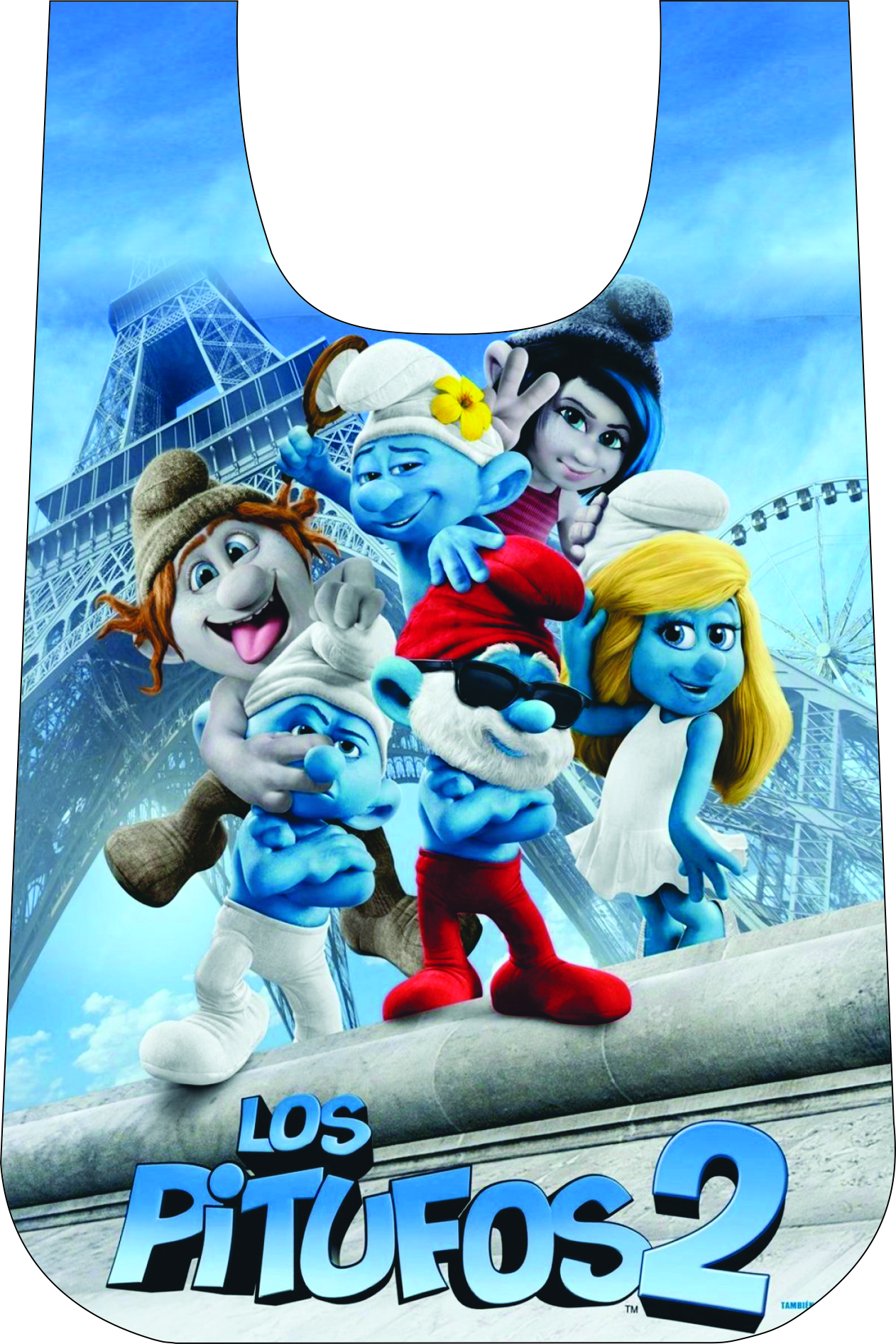 MANDIL INFANTIL PLAST.T/CAMIS.LOS PITUFO