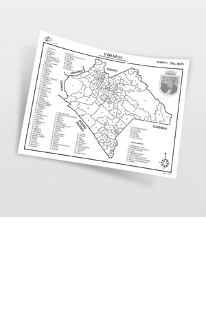 MAPAS M/C CHIAPAS   DIV.POL.C/N C/25 RAF NO.035 C/DIVISION PO