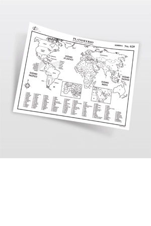 MAPAS M/C PLANISFER.DIV.POL.C/N C/25 RAF NO.020 PLANISFERIO C