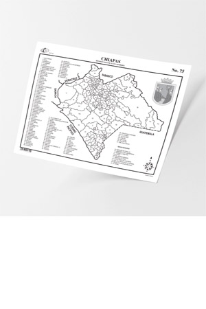 MAPA CTA CHIAPAS DIV.POL.C/NOM.C/100 RAF 918795 75 70075  DIV