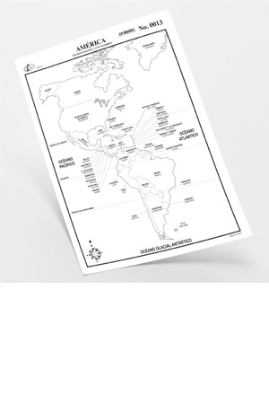 MAPA MURAL AMERICA DIVISION POLITICA RAF 0013 70X95 C/NOMBRES