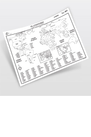MAPA MURAL PLANISFERIO DIVISION POL. RAF 003 RAF 70X95 C/NOMB