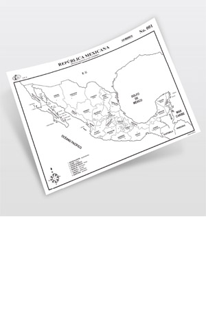 MAPA MURAL REPUBLICA MEXICANA DIVISION P 001 RAF 70X95 (D.POL