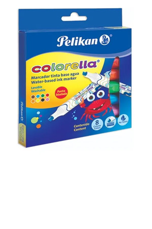 MARCADOR AGUA COLORELA SURT.  C/08 PELIK