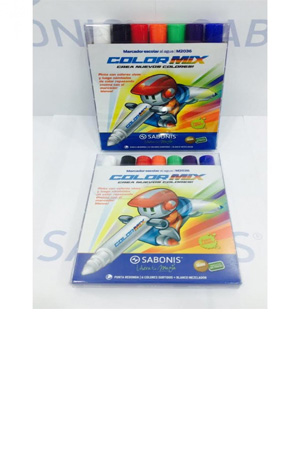MARCADOR AGUA LAVABLE COLOR MIX  SABONIS