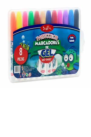 MARCADOR GEL  TWISTCOLOR C/08      INDRA 037973 IND-0087 (8+4