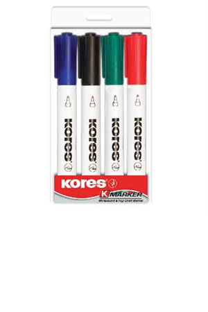 MARCADOR P/PIZARRON C/04  208458   KORES 208453 208455 PUNTA