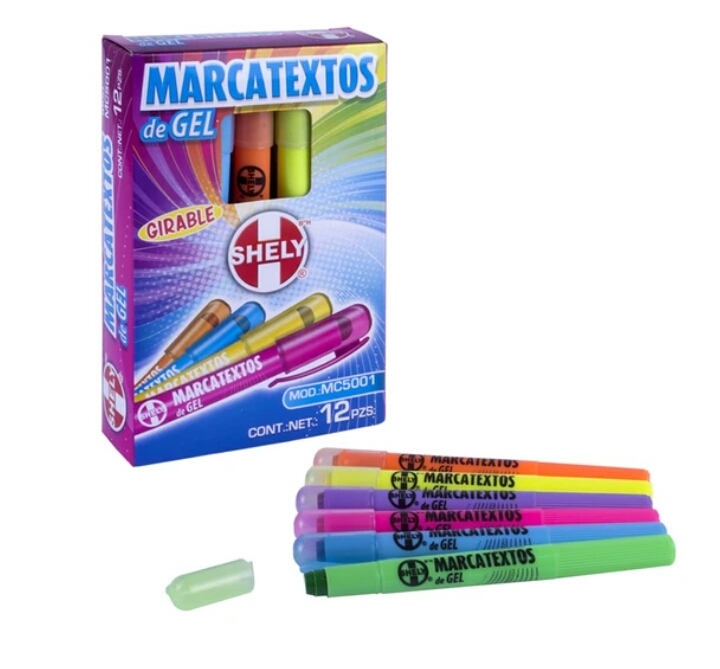 MARCATEXTO GEL     AZUL    GIRABLE SHELY 184994  MC5001 AZUL