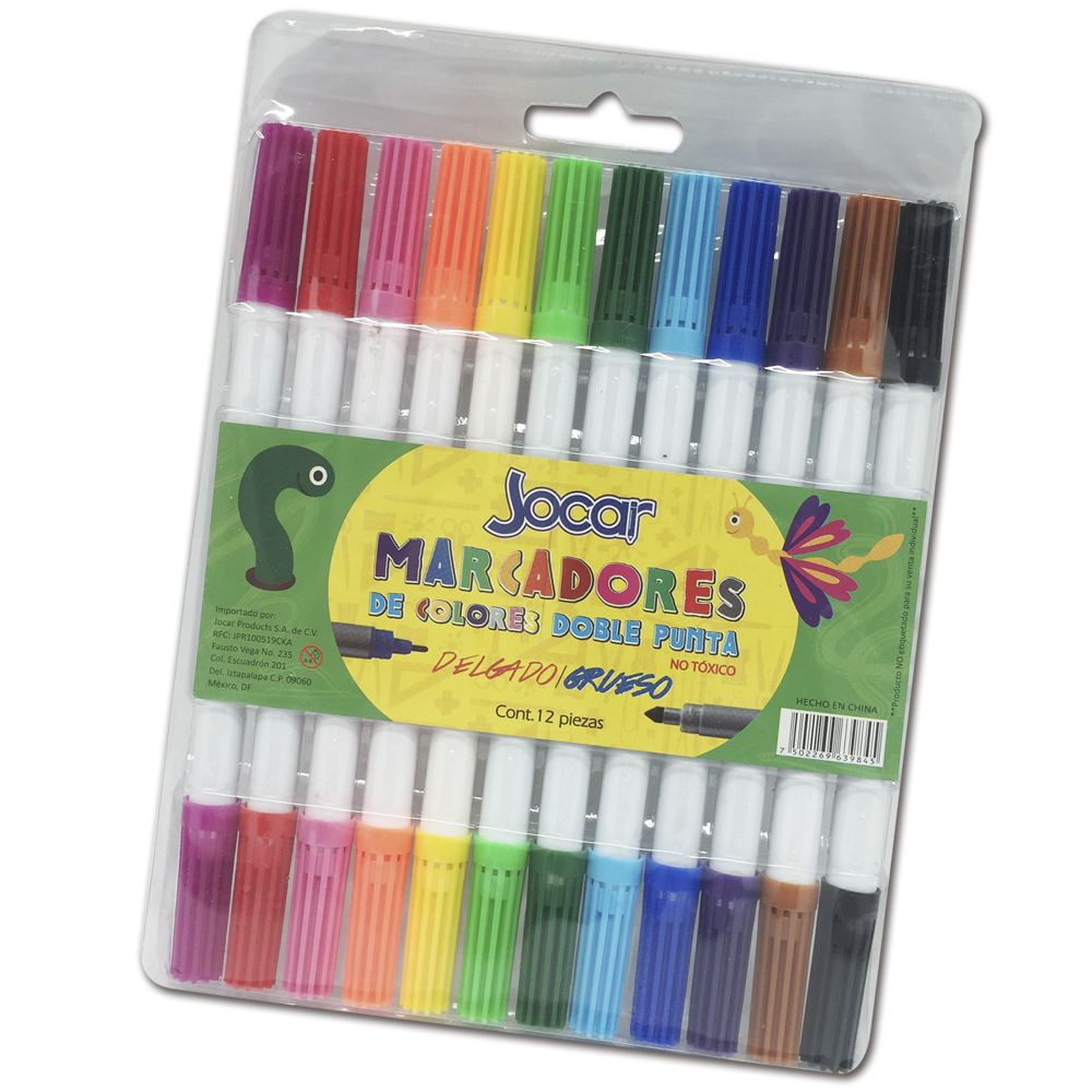 PLUMIN LAV. JOCAR   D/P C/12 COL.SURTIDO 639845 MDP DOBLE PUN