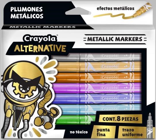 PLUMIN ALTERNATIVE C/08 METALICO CRAYOLA