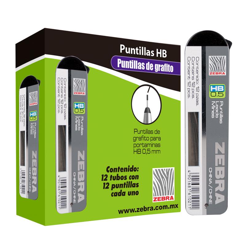 MINAS 0.5MM HB C/12                ZEBRA 610211 0900