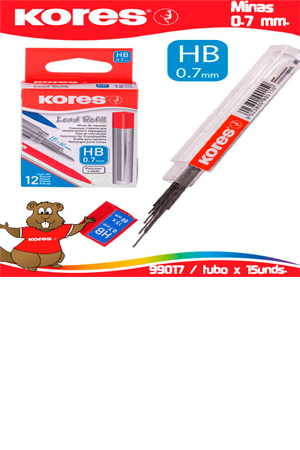 MINAS 0.7MM HB C/15                KORES 990174 990709 PROD.D