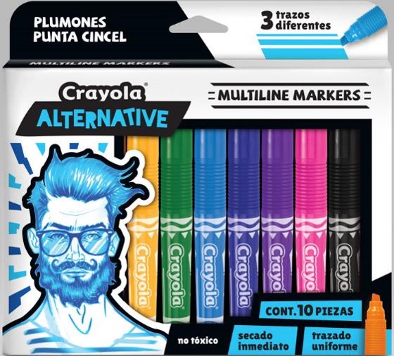 MARCADOR AGUA LAVABLE C/10 COLOR.CRAYOLA