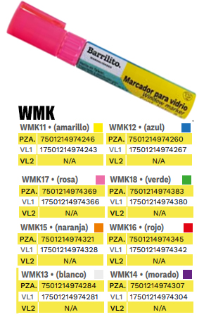 MARCADOR P/CRISTAL MORADO      BARRILITO 974307 WMK14 974291