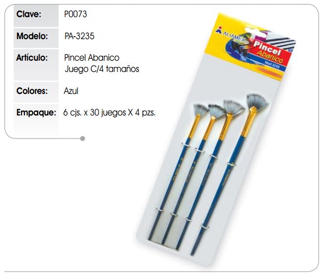 PINCEL DE MADERA PLANO C/4       ALIAMEX