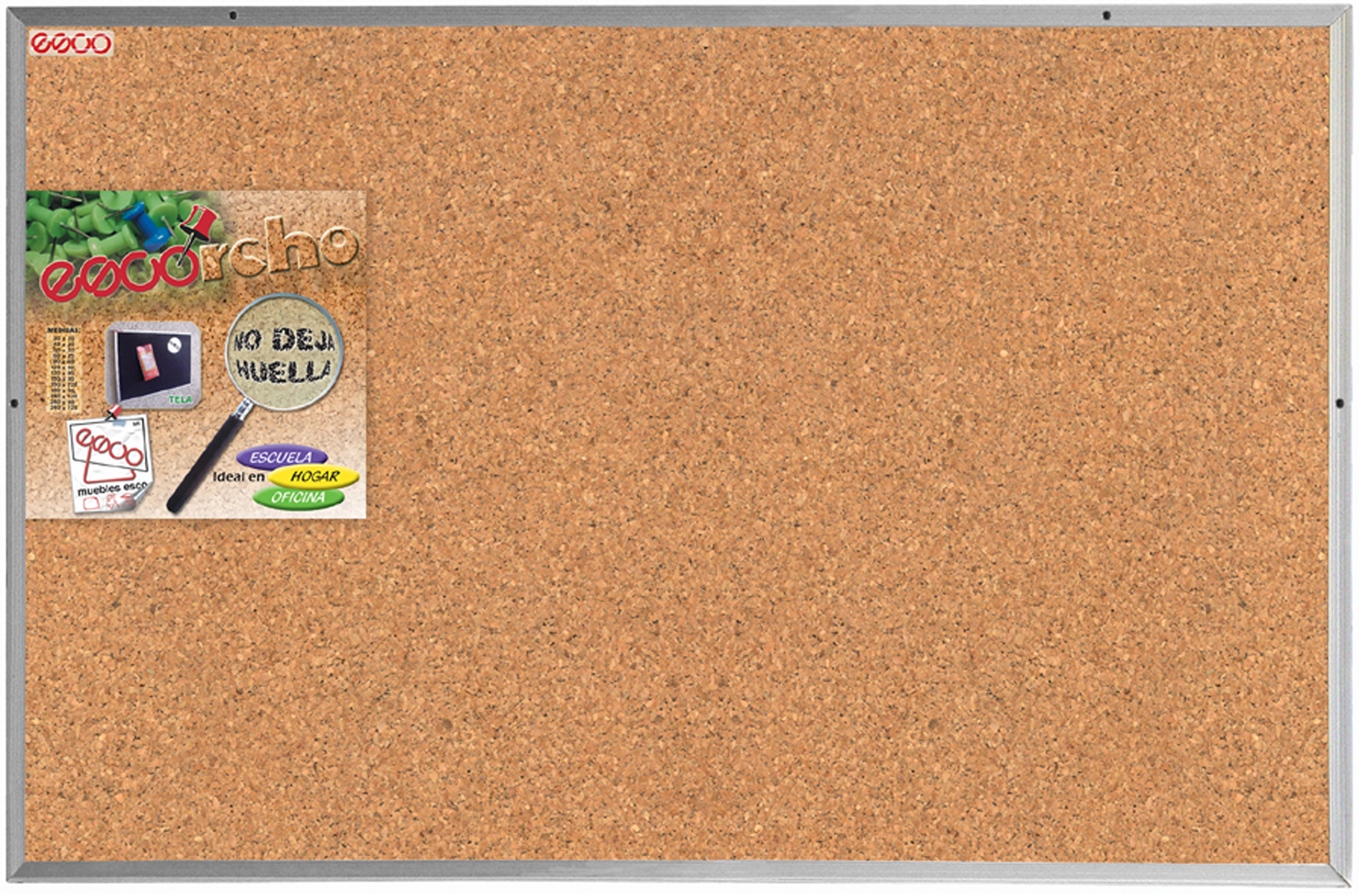 PIZARRON CORCHO MARCO ALUM. 60X120  ESCO PAC120060 TABLERO 12