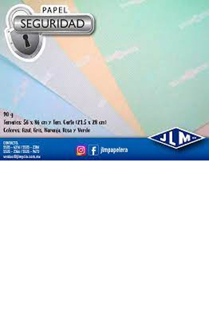 PAPEL SEGURIDAD T/O AZUL     C/100H      202219 JLM/LOZANO