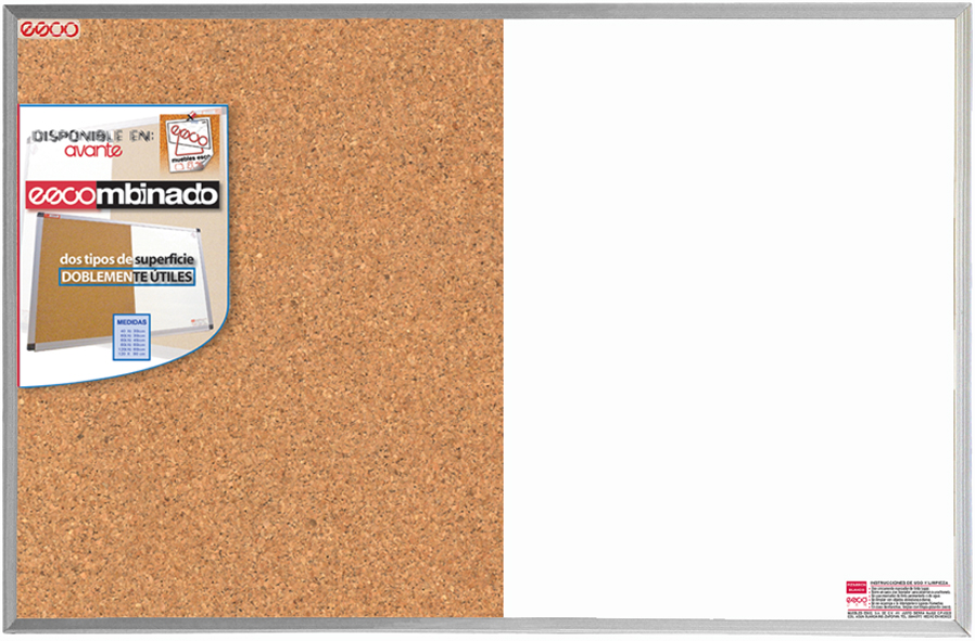 PIZARRON COMBIN.BCO/CORCHO  90X120  ESCO PBC120090 TAB.12MM D
