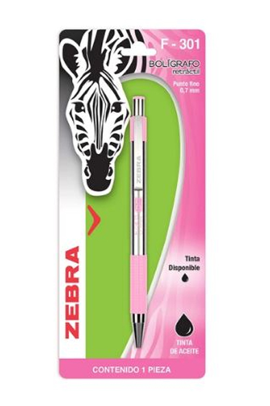 BOLIGRAFO P.F. F-301 BARRIL.ROSA   ZEBRA 146277 615506 7004 T