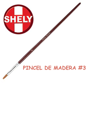 PINCEL DE MADERA PLANO # 3   579   SHELY 780721 (ARTISTICOS)