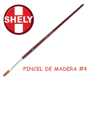 PINCEL DE MADERA PLANO # 4   579   SHELY 780721 (ARTISTICOS)