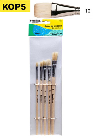 PINCEL ESCOLAR DE MADERA P/OLEO PLANO 10 BARRILITO KOP5 (CORT