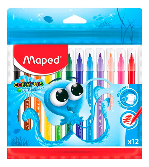 PLUMIN LAV. COLOR PEPS C/12 OCEAN  MAPED