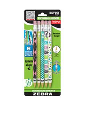 PORTAMINA 0.7MM RETRO RETRACT.SURT.ZEBRA 602919 6916-06 61353