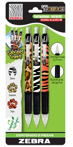 Z PORTAMINA 0.7MM Z-GRIP ZAFARI SURT.ZEB 6530-06 COLORES SURT