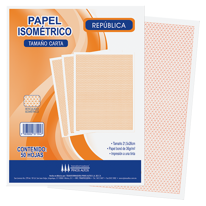 BLOCK ISOMETRICO CARTA   50H   REPUBLICA