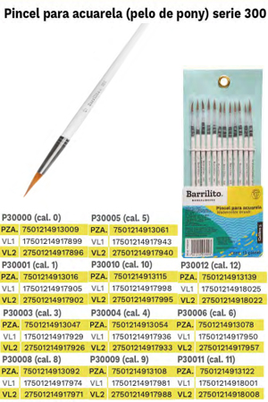 PINCEL ACUARELA              # 0 BARRILI 917892 P30000