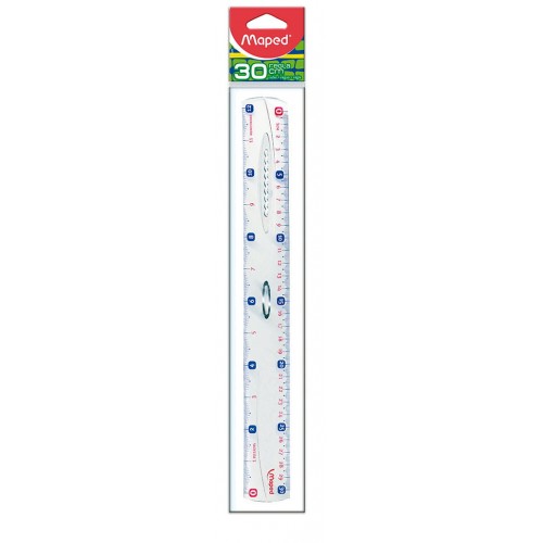 REGLA ESC.PLAST. 30CMS TRANSP.     MAPED