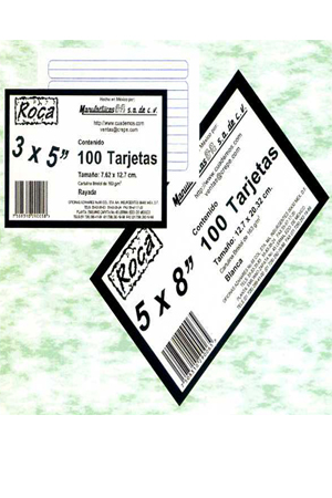 TARJETA BRISTOL 5X8" RYA C/100      ROCA