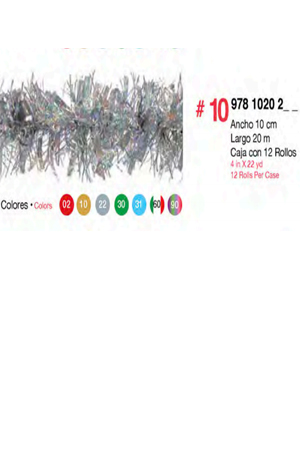ROLLO HOJUELA MIXTA CUAD.#10 HOLO.ORO    9781020210 JANEL