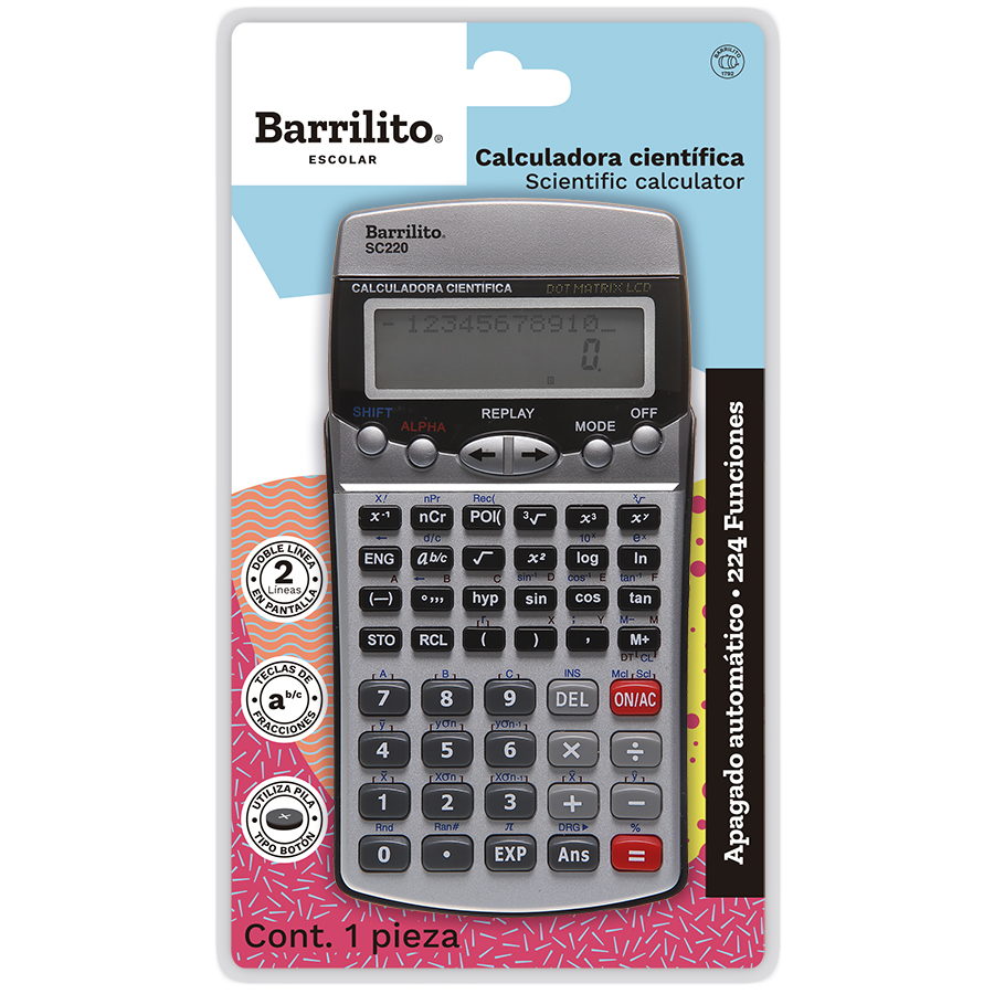 CALCULADORA CIENT. 12 DIG.   SC-220 BARR
