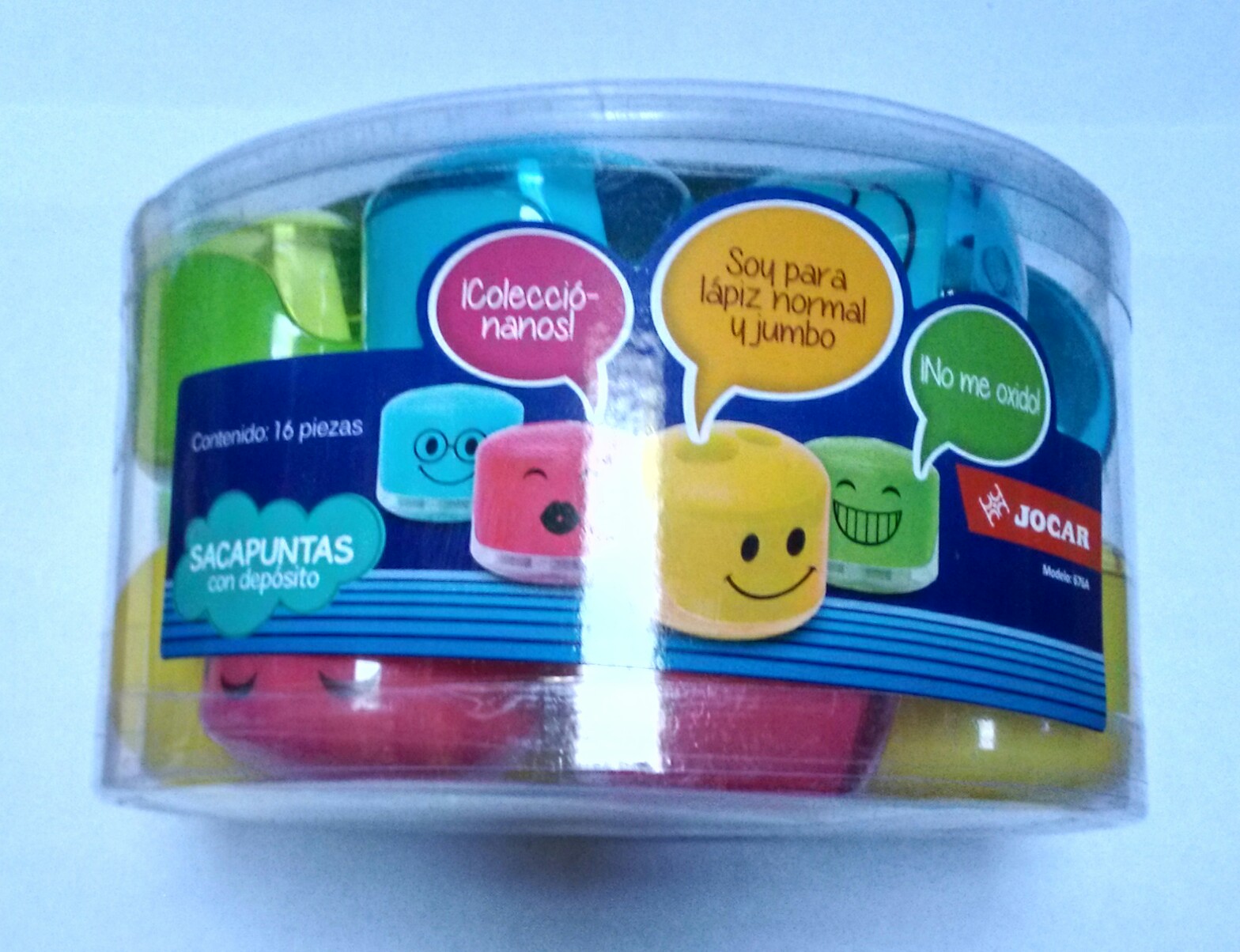 SACAPUNTA ESCOLAR PLAST.C/D SONRIS.JOCAR 734593 945216 SDS CO