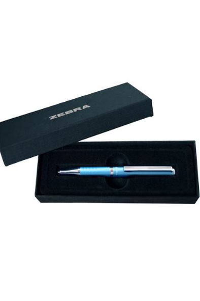 BOLIGRAFO MED. SLIDE AZUL CLARO    ZEBRA 7902-06 TINTA NEGRA