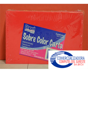 SOBRE COLOR CARTA  C/100 COLOR.SURT.PADI 002916