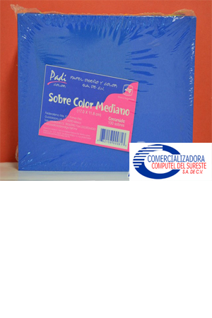 SOBRE COLOR MEDIAN C/100 COLOR.SURT.PADI