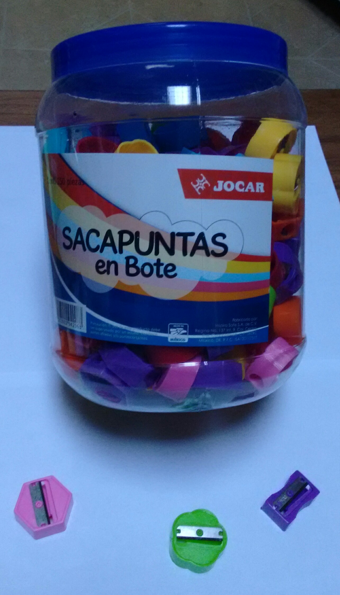 SACAPUNTA ESCOLAR PLAST.COL. SURT. JOCAR 942963 SPB150S