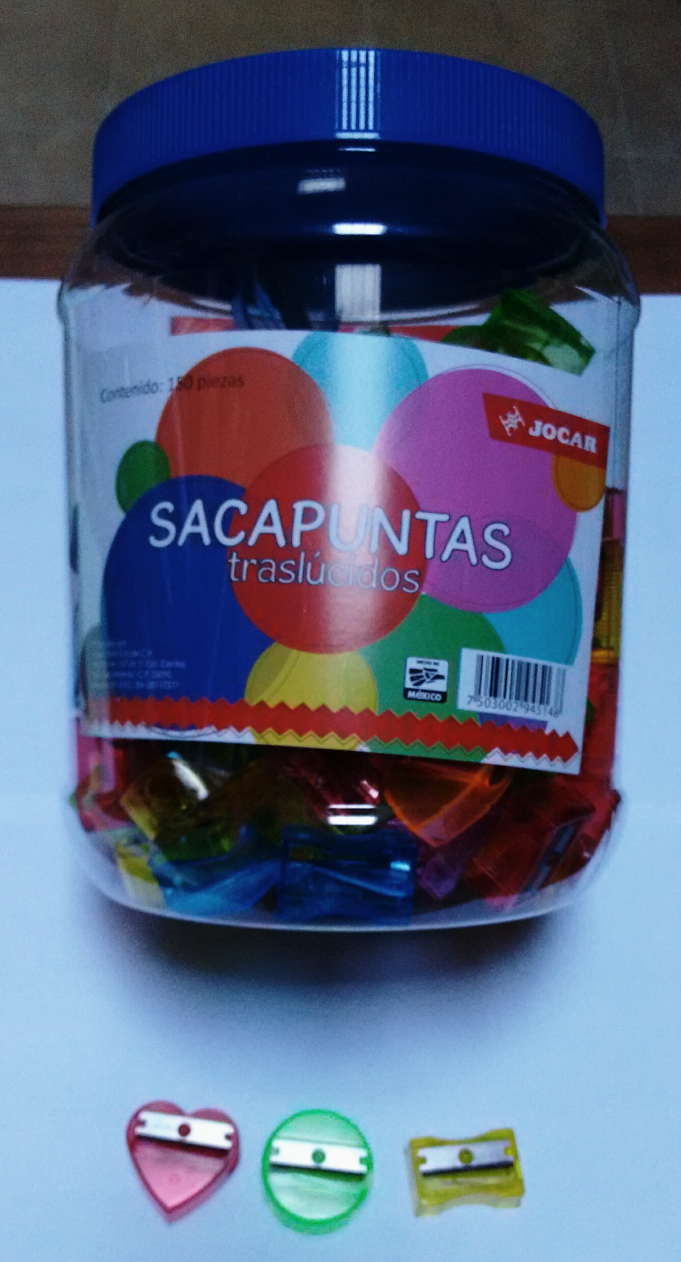 SACAPUNTA ESCOLAR PLAST.COL. TRAN. JOCAR 945148 SPB150T (COLO