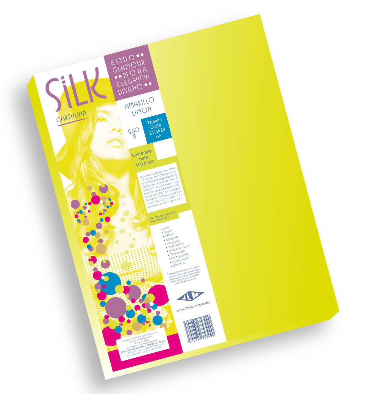 CARTULINA CTA SILK AMAR.LIMON     C/100H 753990 2059-9G JLM 2
