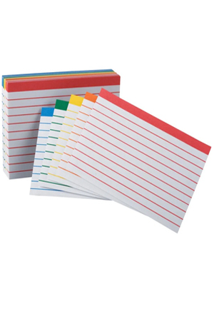 TARJETA BRISTOL 3X5" RYA C/050 ESP.OXFOR 402812 40281(NEON C/