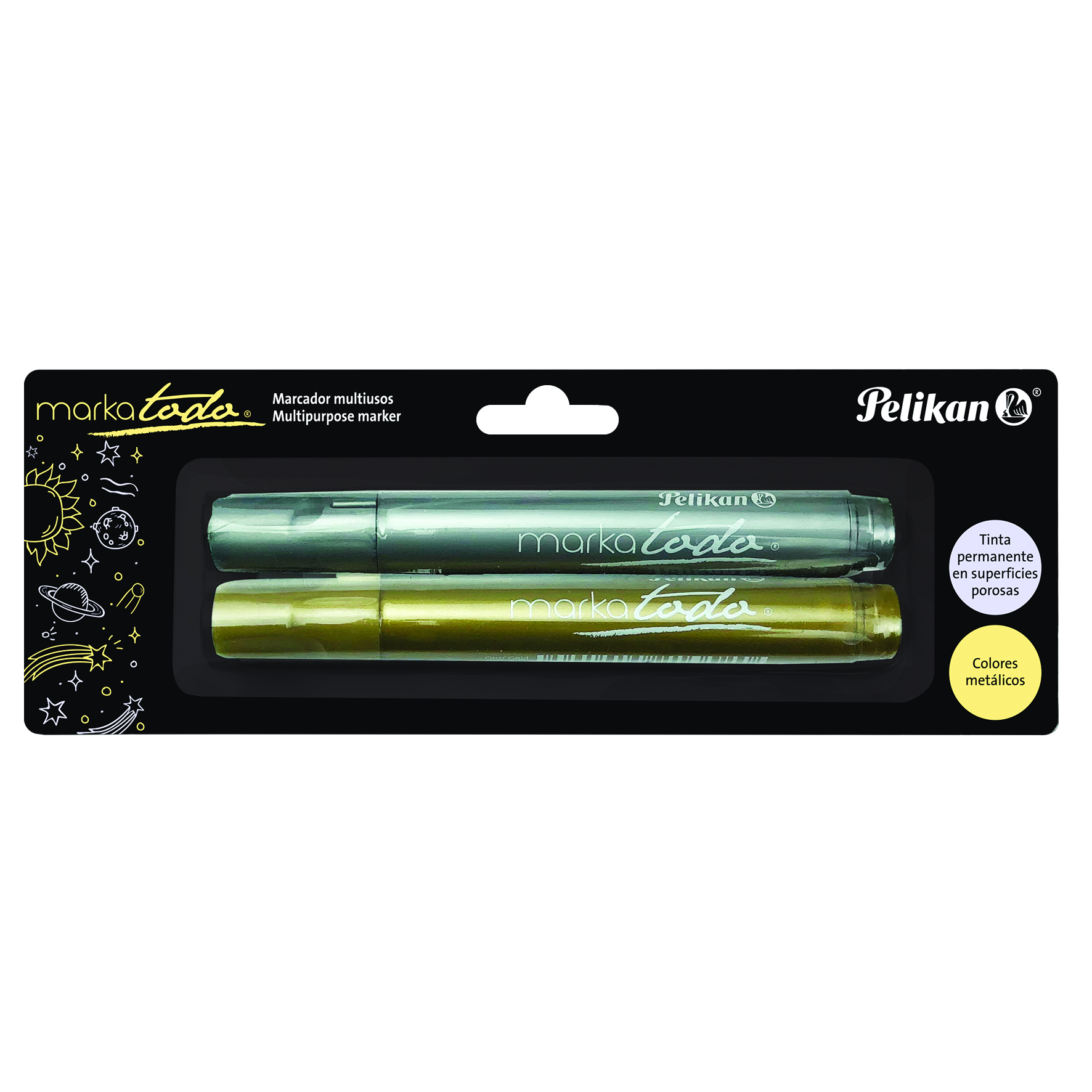 MARCADOR MARKATODO C/02 COL.METAL.PELIKA 206799 204504 302622