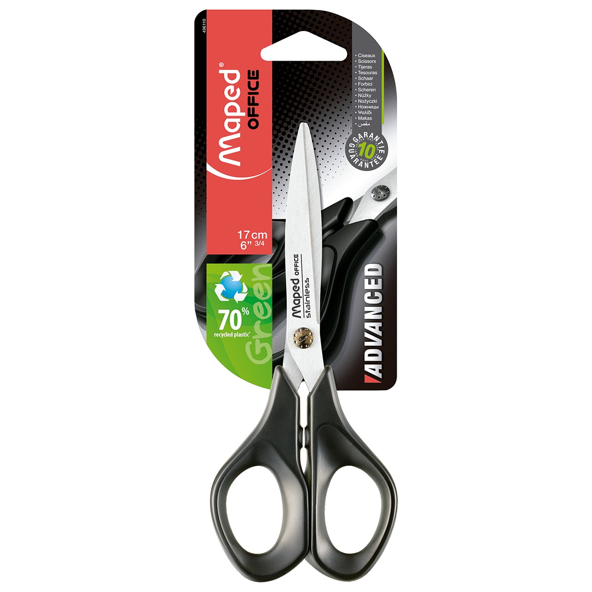TIJERA P/OFICINA 17CM ADVANCED GL. MAPED