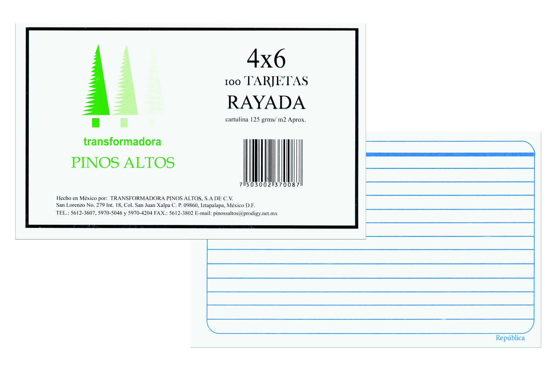 TARJETA BRISTOL 4X6" BCA C/100    1/4CTA