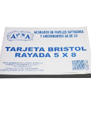 TARJETA BRISTOL 5X8" RYA C/100    1/2CTA