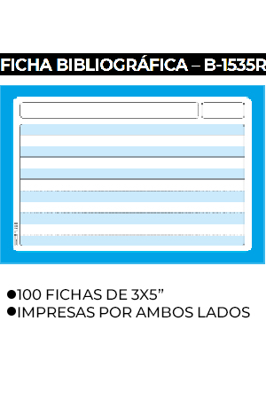 TARJETA BRISTOL 3X5" RYA C/100    1/8CTA
