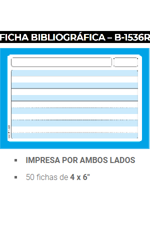 TARJETA BRISTOL 4X6" RYA C/050 PRINTAFOR 100001 1536R