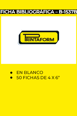 TARJETA BRISTOL 4X6" BCA C/050 PRINTAFOR 108250  1536B
